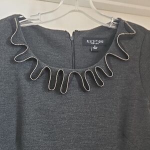 Perceptions Gray Women's Dress with Unique Trim